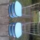 Lot of 6 blue formica chairs from the 1960s