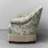 Banquette 2 places en tissu fleuri, années 1950