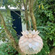 Chandelier, vintage mother-of-pearl lotus pendant 1980