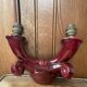 Art Deco burgundy red ceramic wall lamp