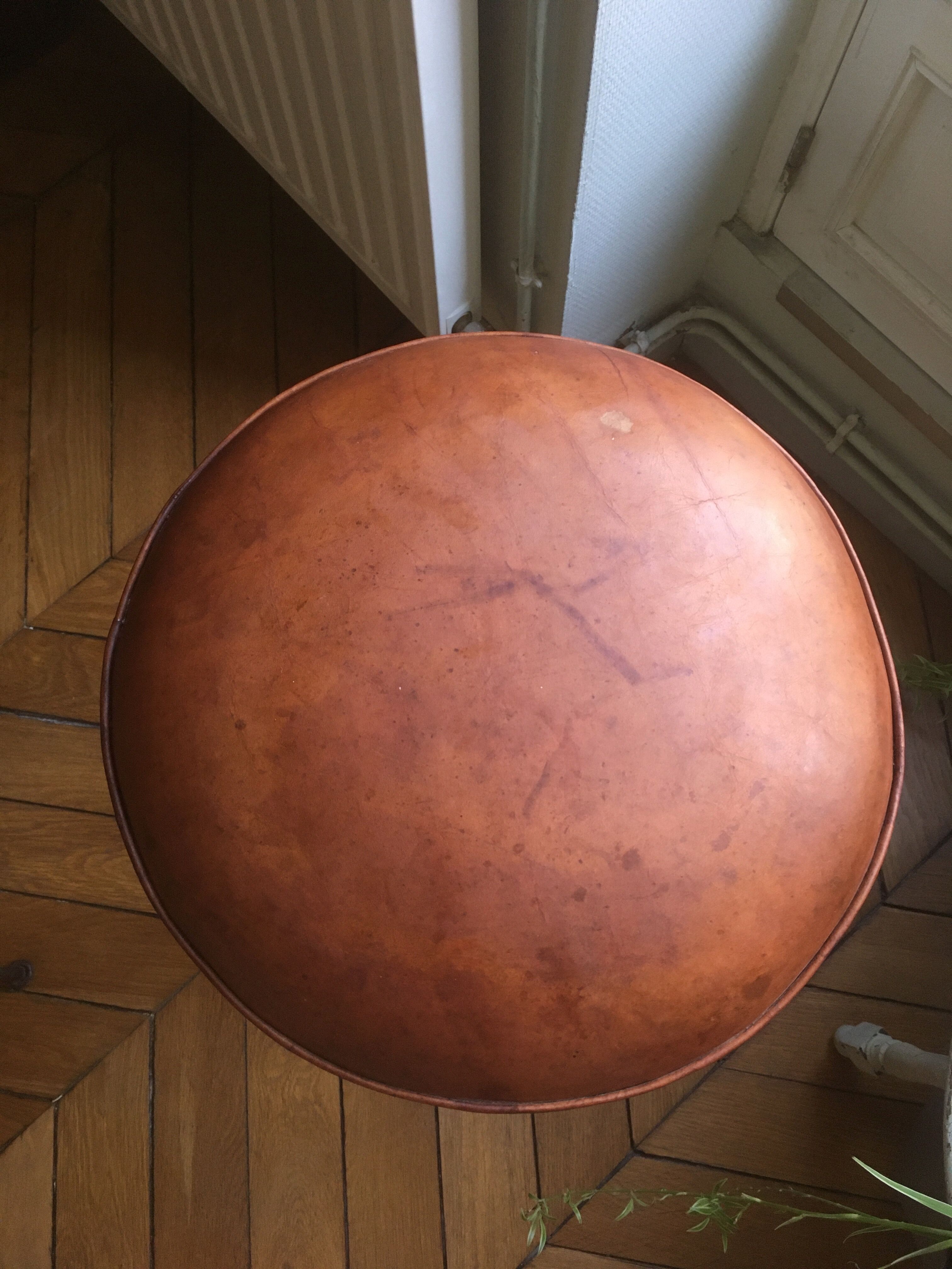 Pair of leather seated bar stools