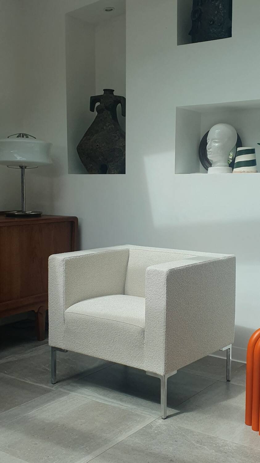 Italian design ecru armchair