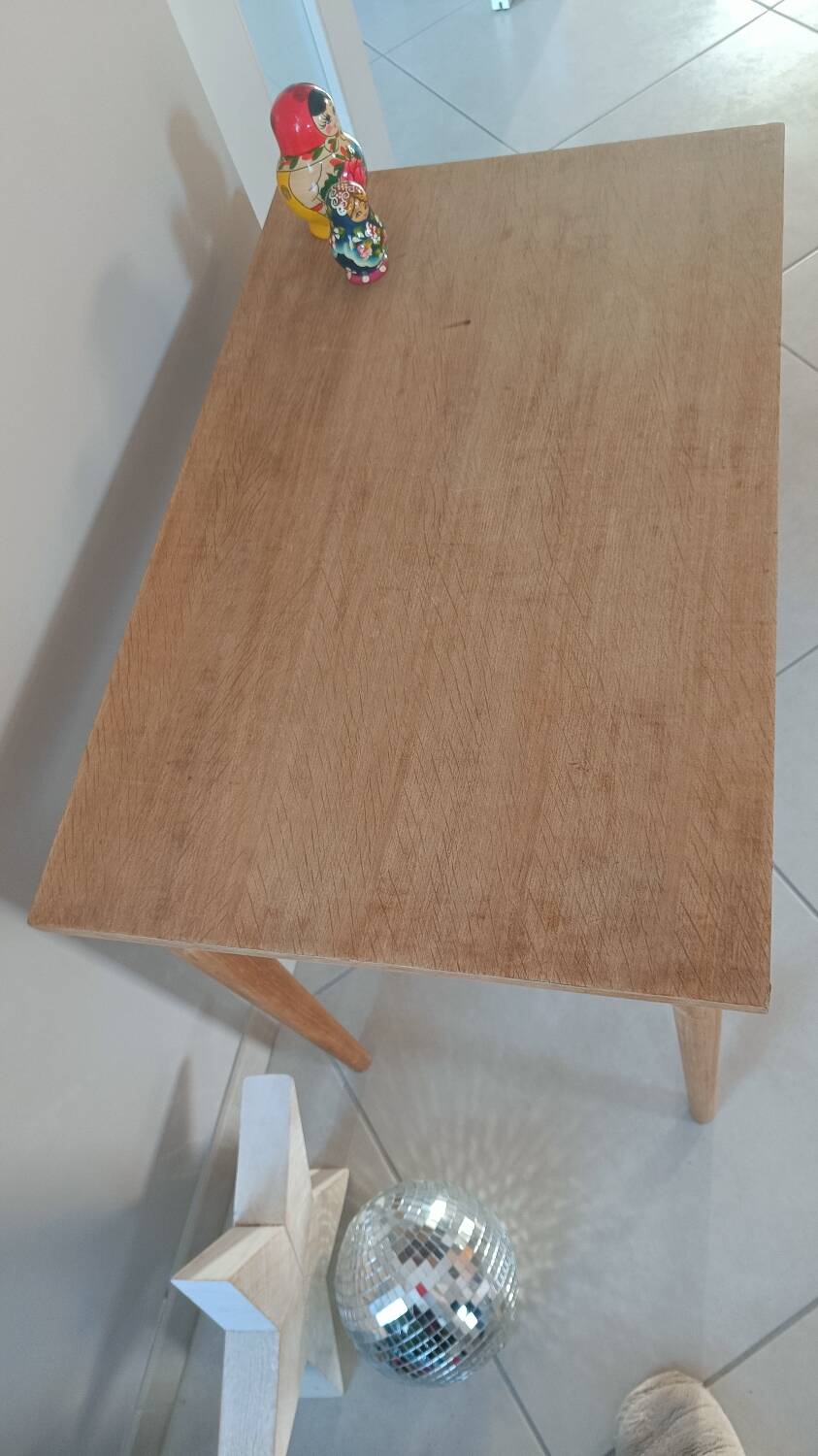 Raw wood desk, 1960s