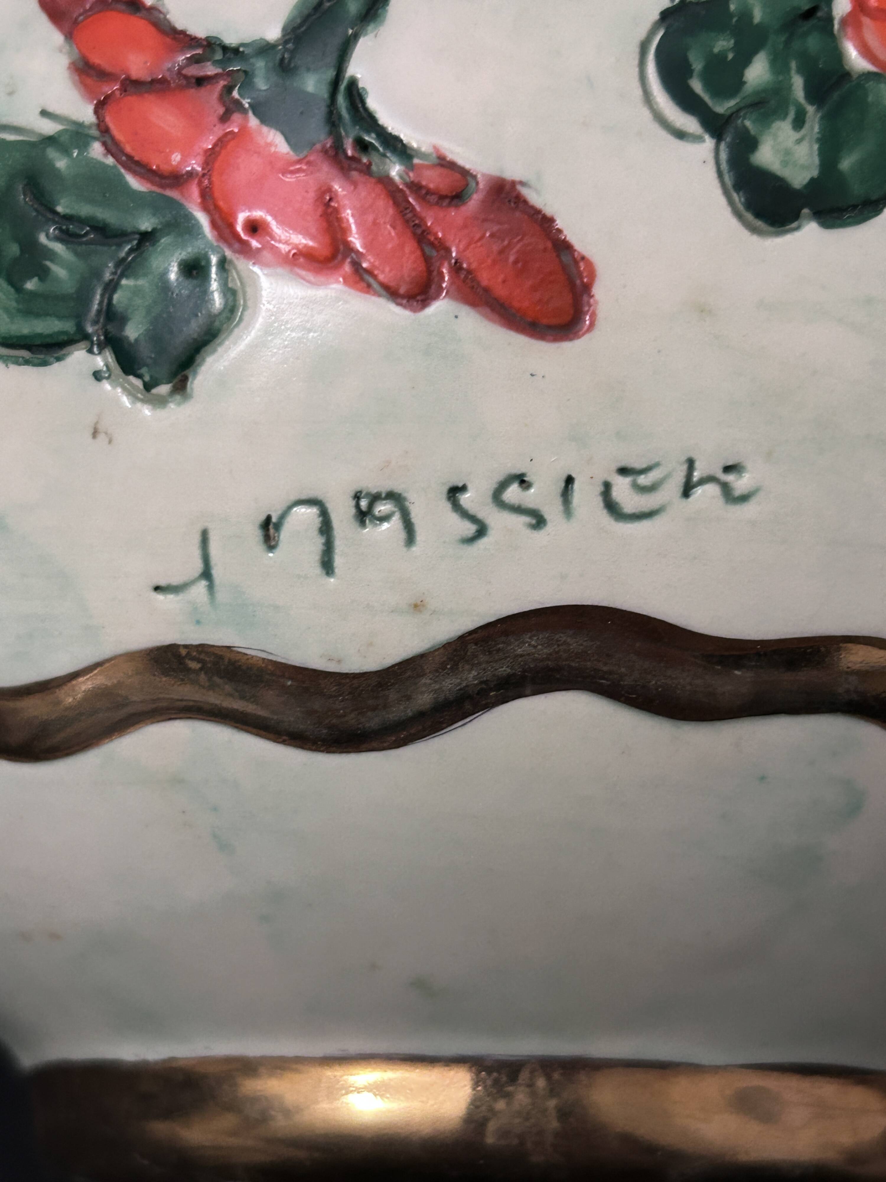 Art Nouveau spherical vase signed Jérôme Massier - Vallauris (Early 20th century)