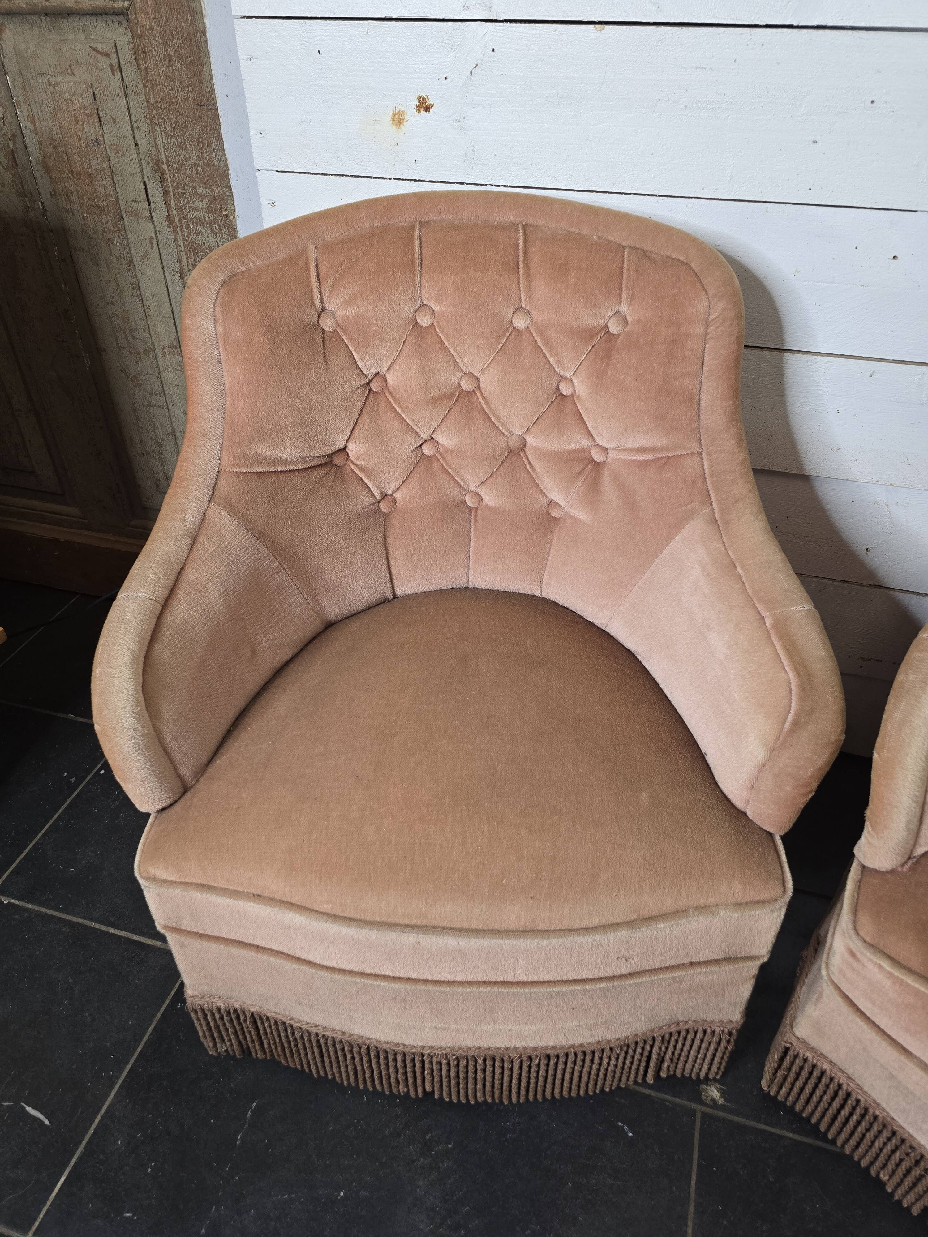 Pair of toad armchairs