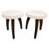Pair of Art Deco Beech Wood Stools, 1940s, Newly Upholstered