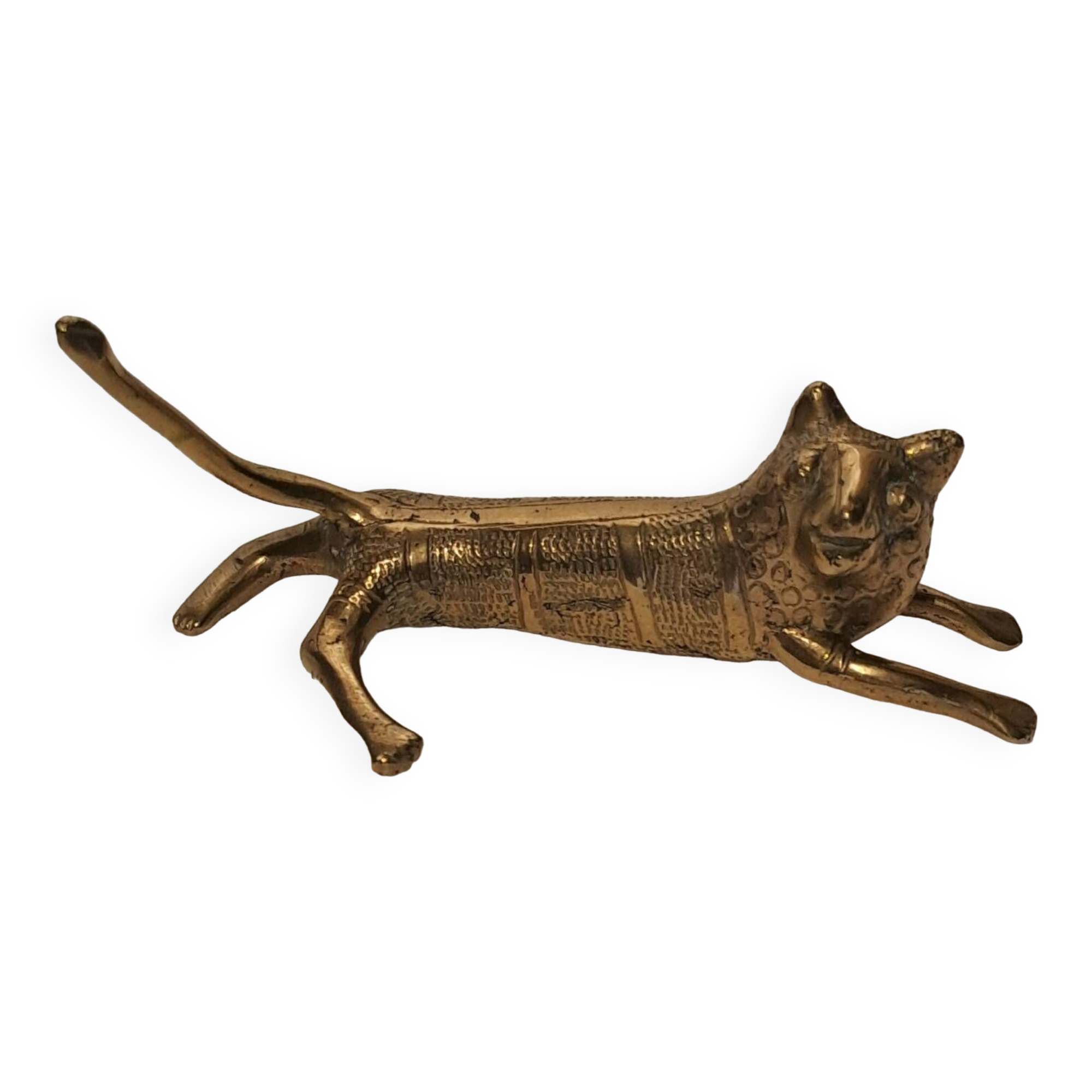Bronze feline paperweight