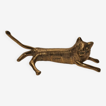 Bronze feline paperweight