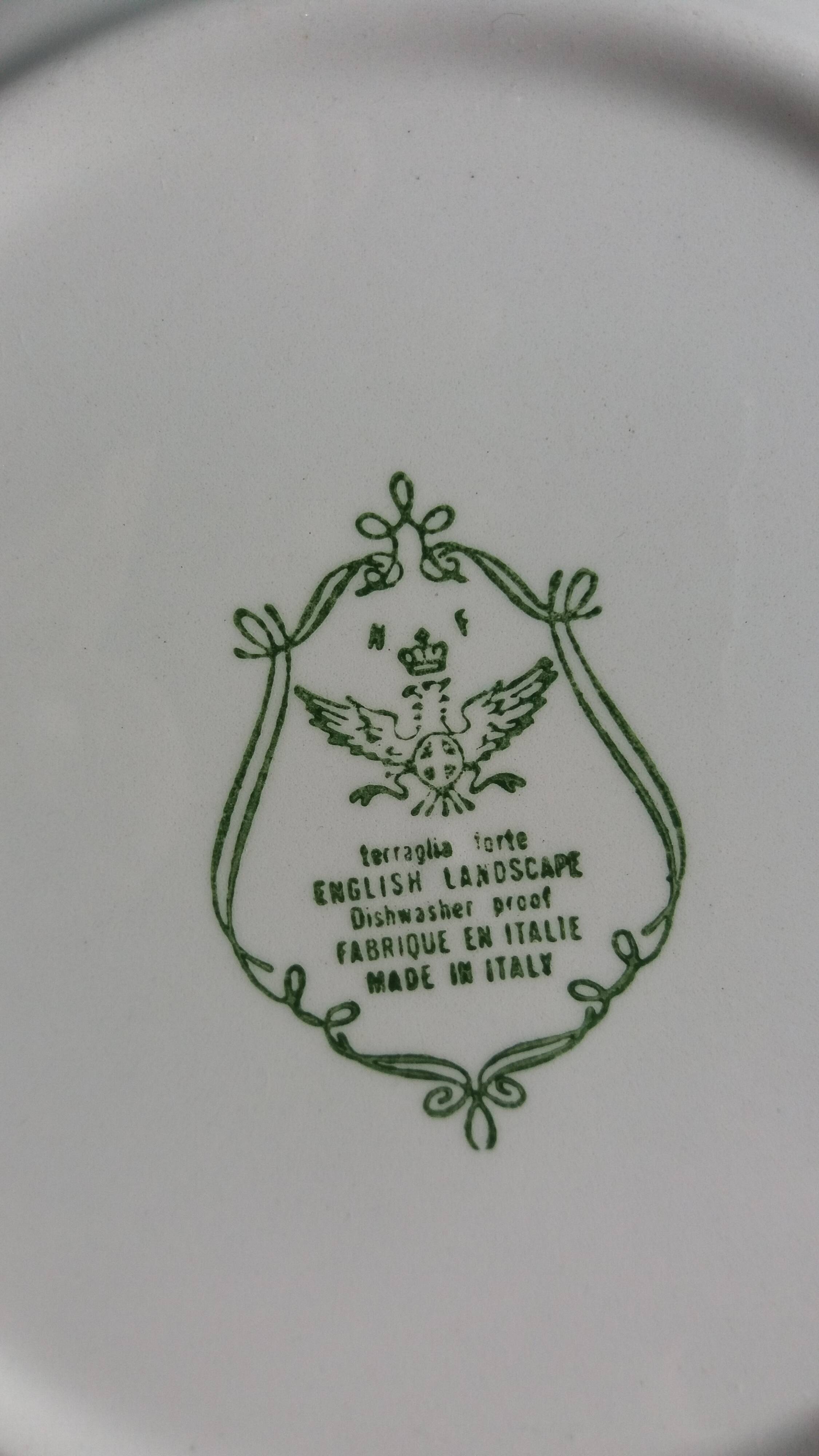 Assiettes décor english landscape, Fontebasso Italie