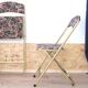 2 folding chairs with CHAISOR flower tapestry