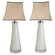 Large White Crystal Glass Table Lamps, Carl Fagerlund, Orrefors, 1960, Set of 2