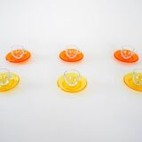 Set of glass cups, Italian design, 1970s, manufactured by Fratelli Guzzini