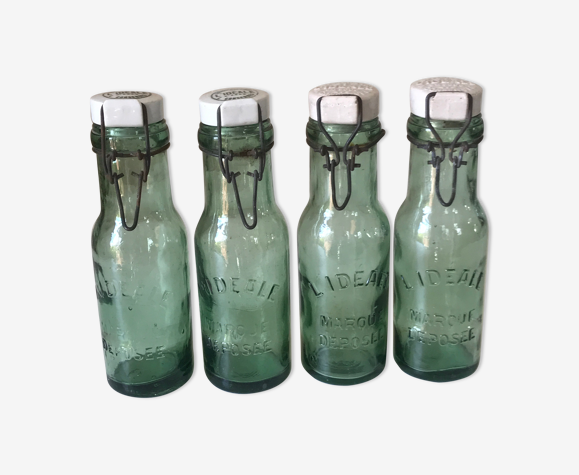Lot 4 bouteilles verre l’idéale bouchon porcelaine