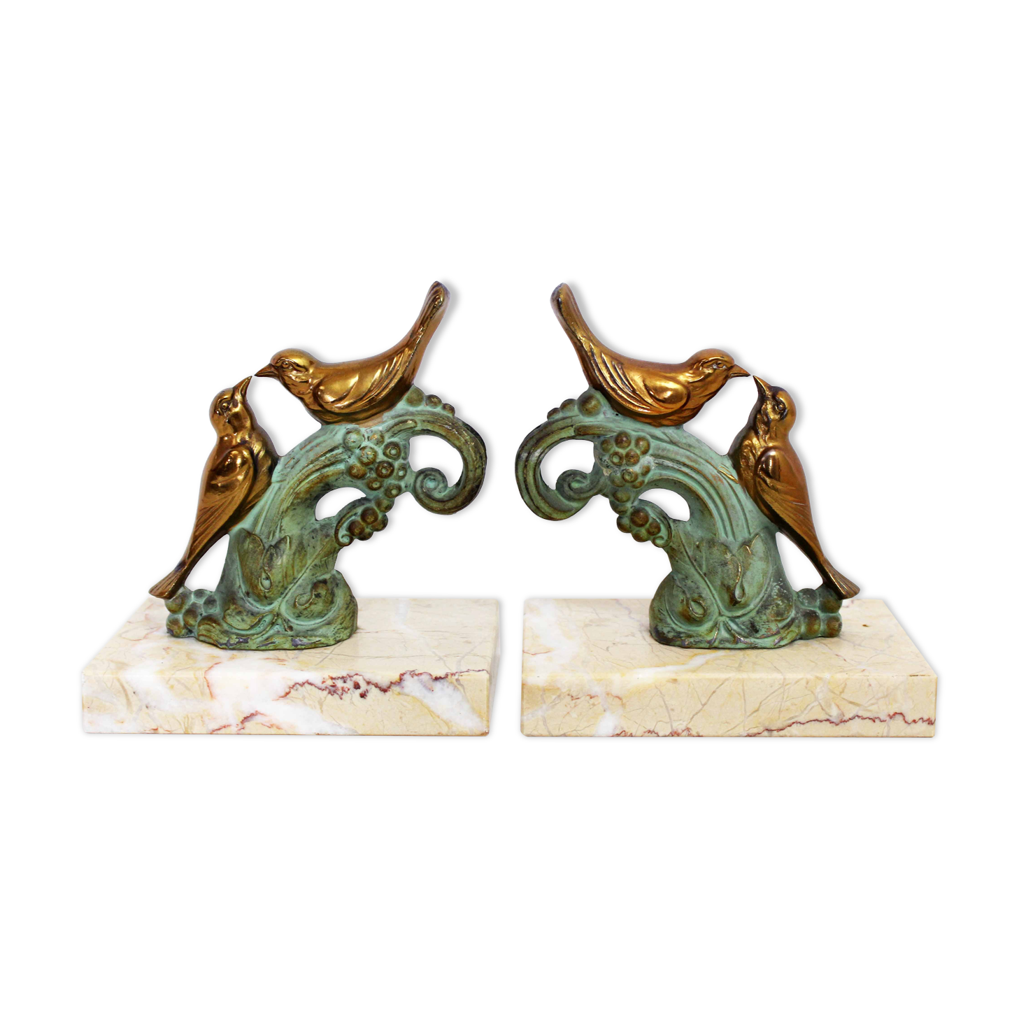 Bookends "birds" in regulation and marble 60s