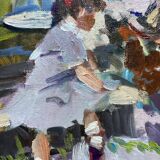 Tableau Huile sur toile marouflée sur carton dimension : 28x33 cm-