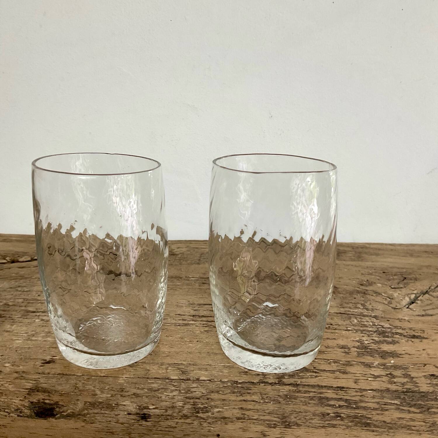 9 small vintage twisted glasses