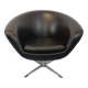 Vintage Scandinavian swivel chair in faux leather and chrome from the 1970s.
