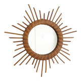 Vintage rattan sun mirror