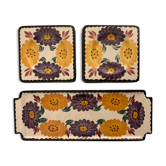 Dish and 12 dessert plates Gien, Benodet model, 1950