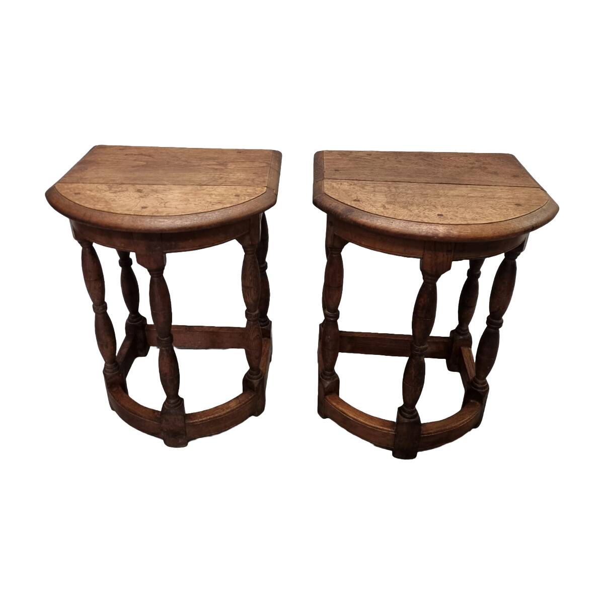 Antique English Oak Wall Or Statue Tables, 2nd Half Of The 19th Century