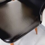 Set of 6 vintage Baumann Essor chairs in beech wood and skai
