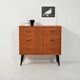 Scandinavian teak chest of drawers with black legs