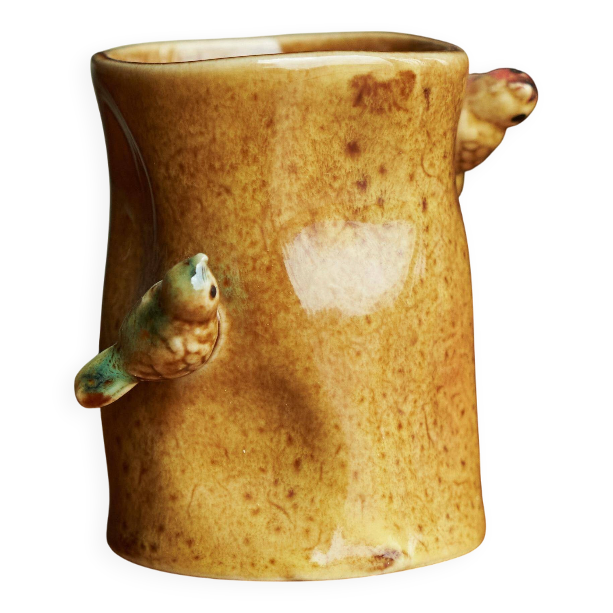Studio pottery vase with birds, 1960s.