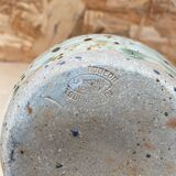 Ancien vase migeon la borne grès beige mouchetée vintage