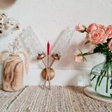 Glass and brass wall lamp 50s