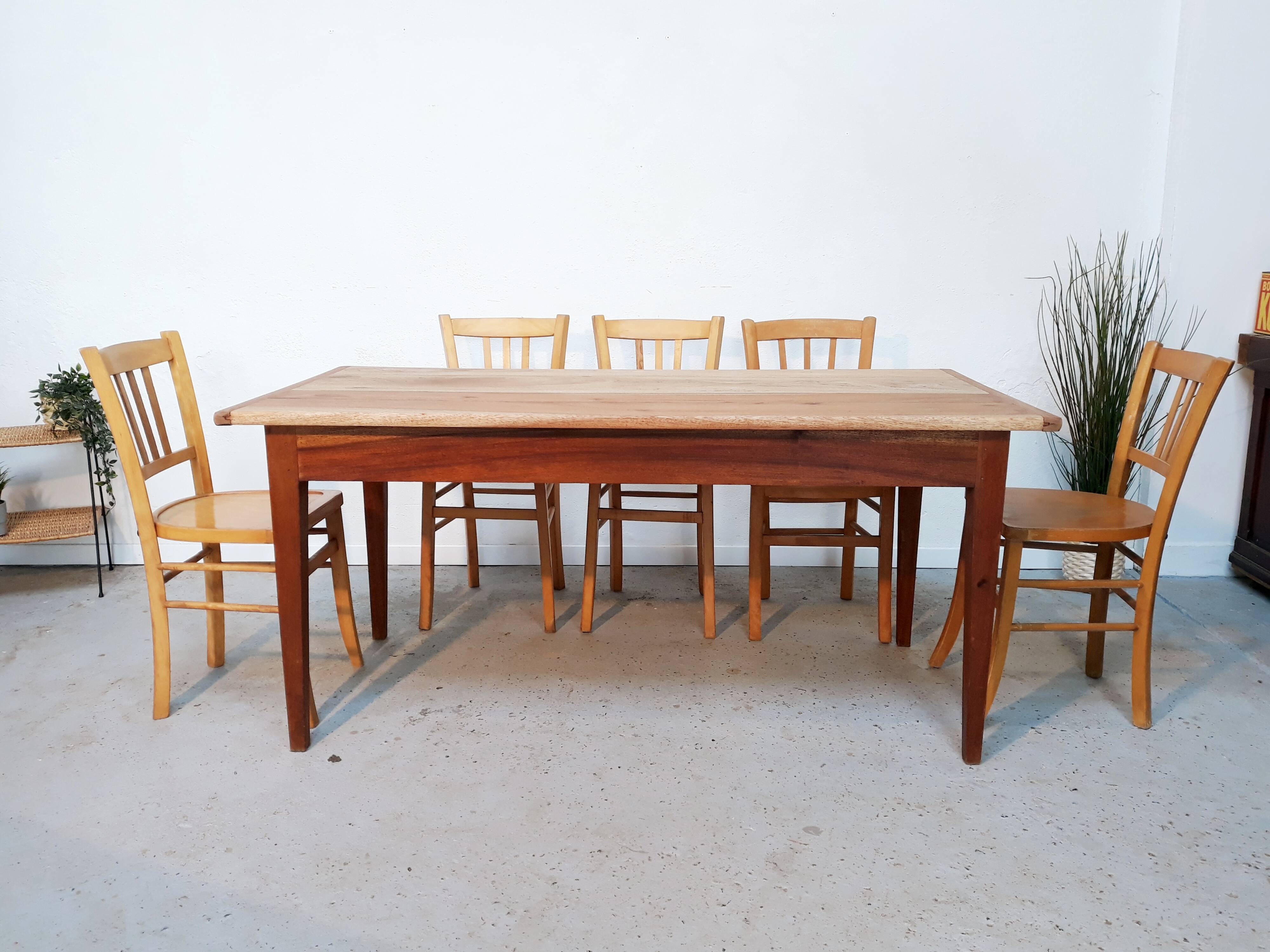 Table de ferme avec rallonges 6 à 12 personnes