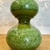 Green ceramic sun lamp/table, Kaiser Leuchten, Germany, 1960s elegance.