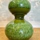 Green ceramic sun lamp/table, Kaiser Leuchten, Germany, 1960s elegance.