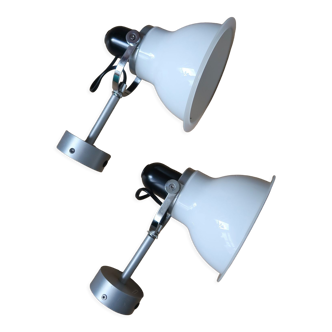 Pair of wall lamps angloipoise