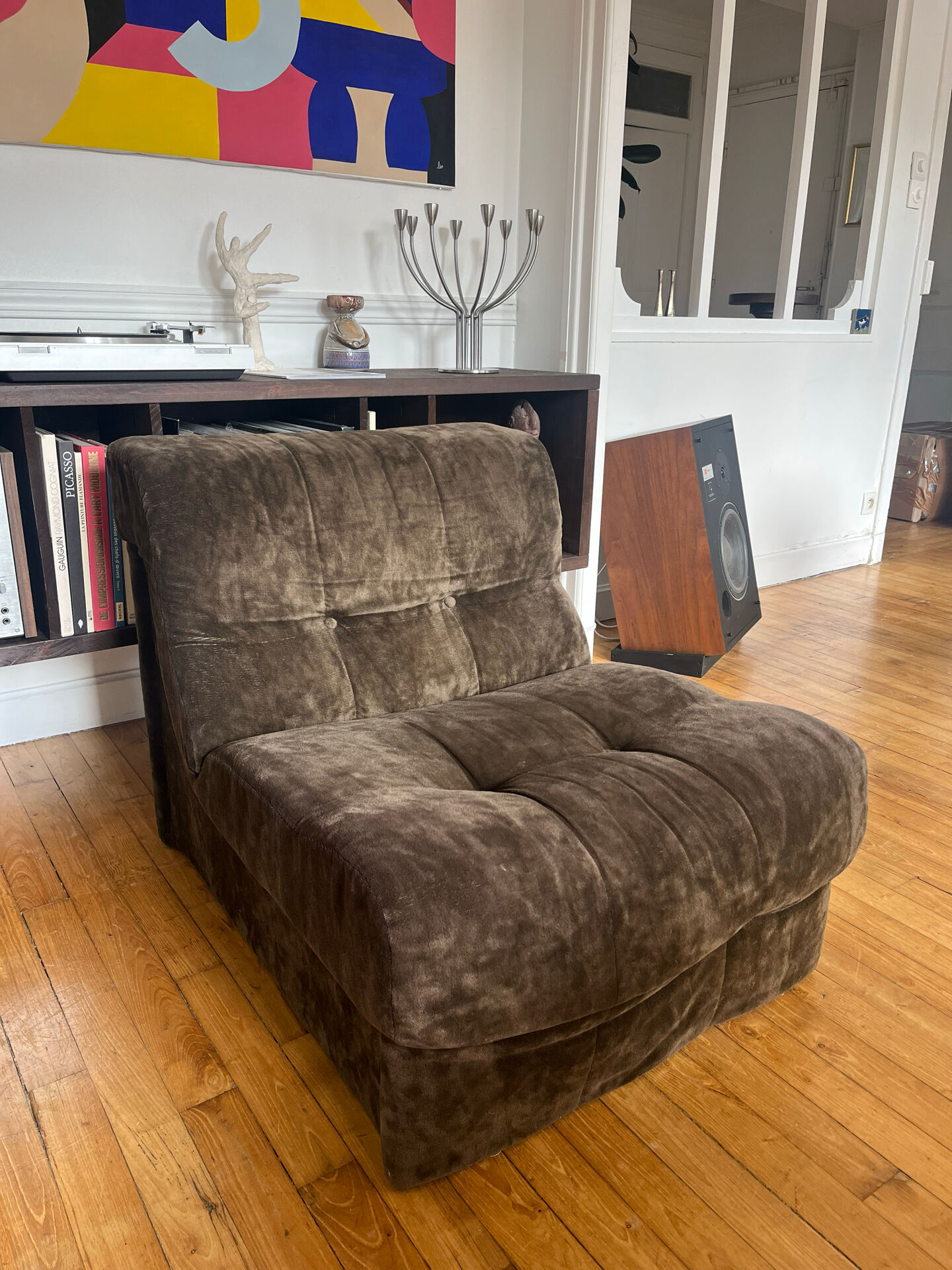 Vintage velvet armchair