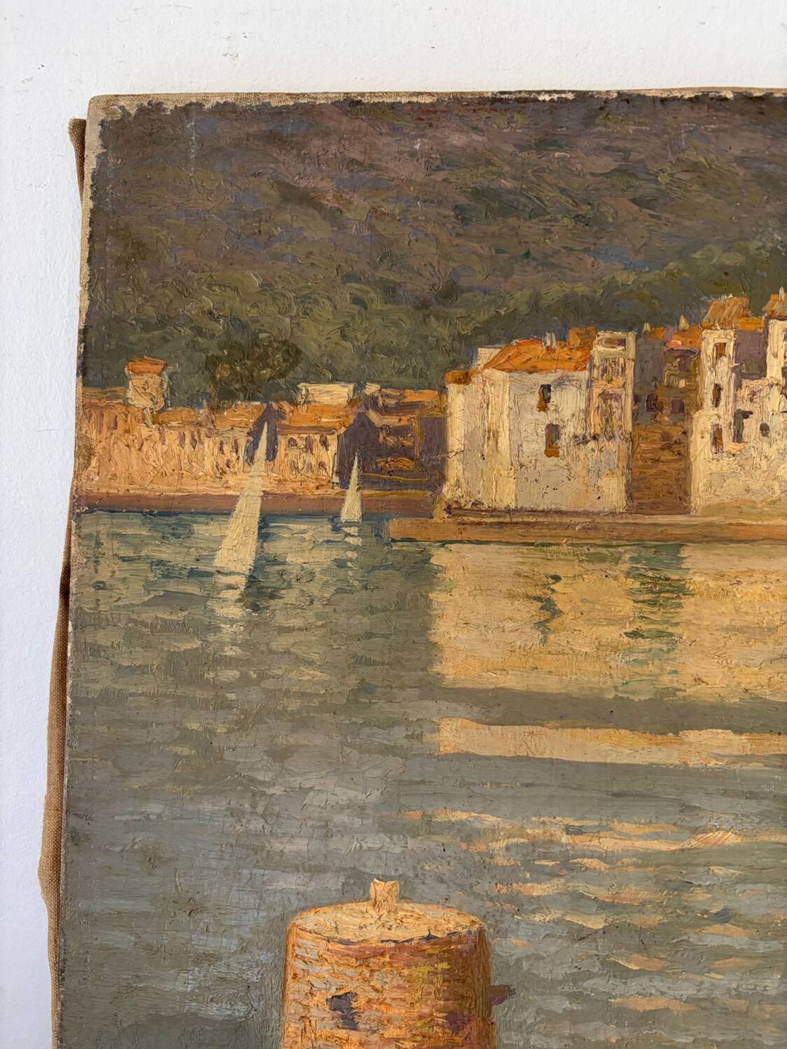 Bay of Cadaqués, oil on canvas signed Laurent Auberge de Gracias (1865-1920)