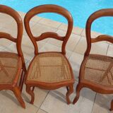 6 louis Philippe style chairs in solid wood merisier