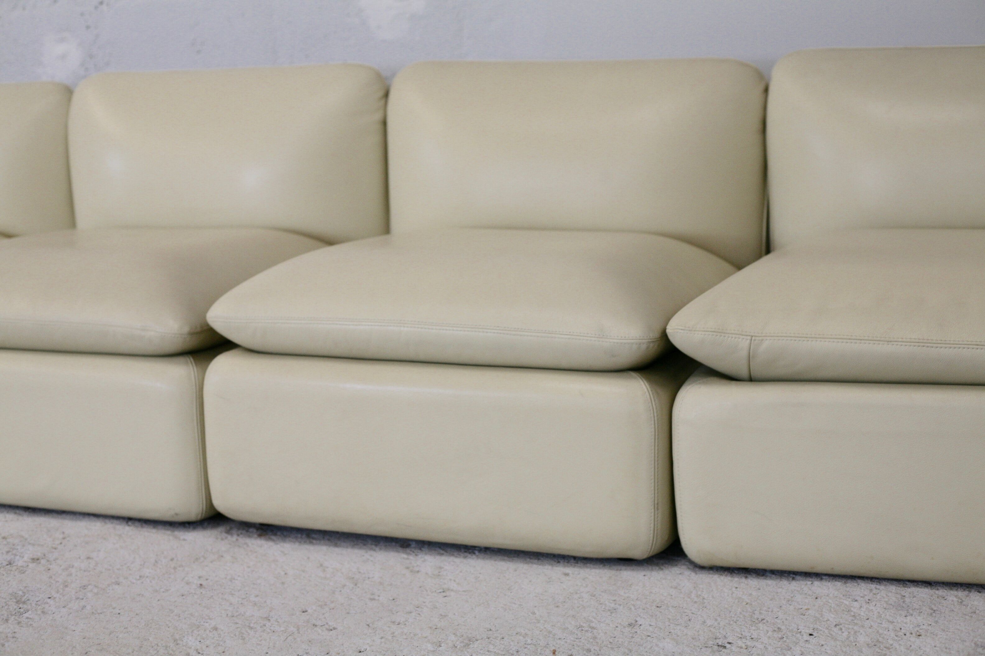 Set of 5 leather armchairs, France 80