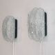 Pair of vintage Scandinavian wall lamps in bubbled glass 1960