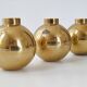 Suite of 3 candle holders in vintage solid brass 1950