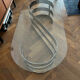 70s oval design coffee table in glass with chrome legs