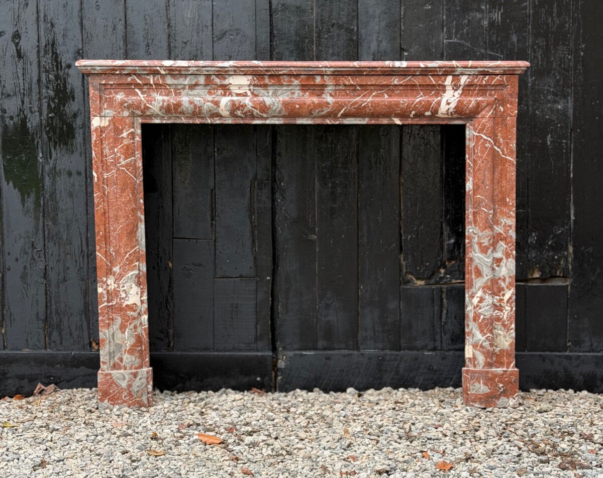 Louis XIV style fireplace in Rance marble, circa 1880.