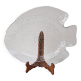 Grand Plat En Verre Transparent Forme Poisson Arcoroc France 39 x 32.5 cm