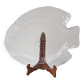Large Transparent Glass Dish Fish Shape Arcoroc France 39 x 32.5 cm