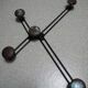 Old metal wall coat rack, vintage 60s decor