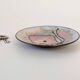 Enamelled copper bowl in pink and purple, abstract design from the 1960s.