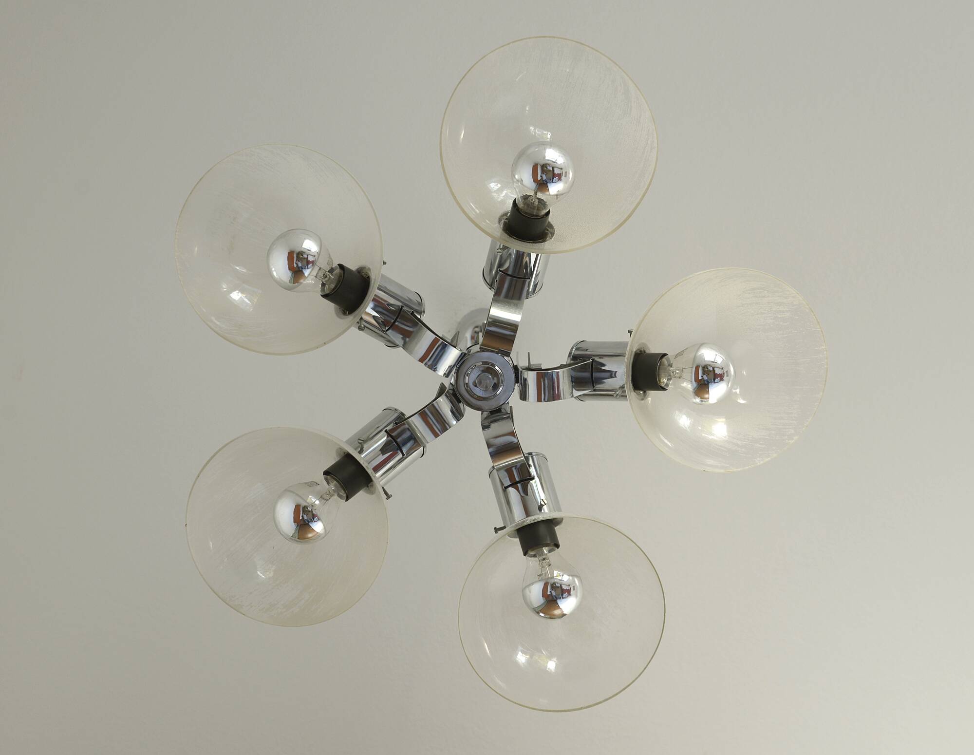 Vintage Mid Century Modern Sputnik Brutalist light Fixture Hanging Lamp