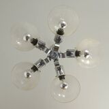 Vintage Mid Century Modern Sputnik Brutalist light Fixture Hanging Lamp