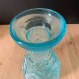 Blue glass bulb vase