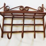 Rattan wall coat rack