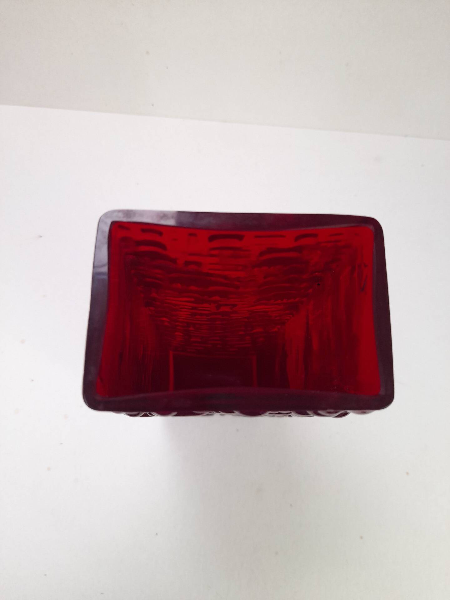 Brutalist glass vase by Emil Funcke for Gral Glass